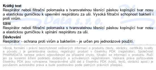 Respirátor Gpp2 (tř. Ochrany Ffp2 Nr) 5 Ks - popis