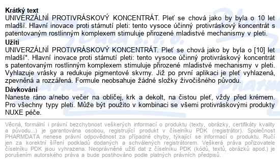 Nuxe Super Sérum Univers.anti-age Koncentrát 30ml - popis