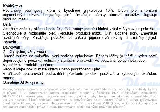 Isispharma Glyco-a Medium Peeling 10% 30ml - popis