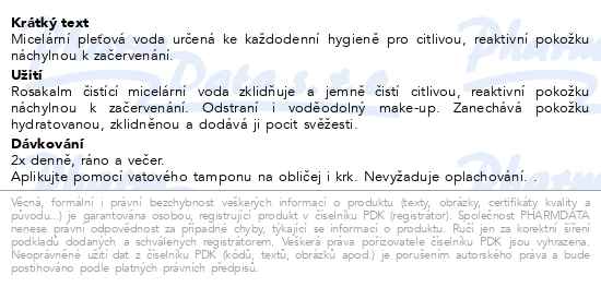 Acm Rosakalm Micelární voda proti začervání pleti 250 ml - popis