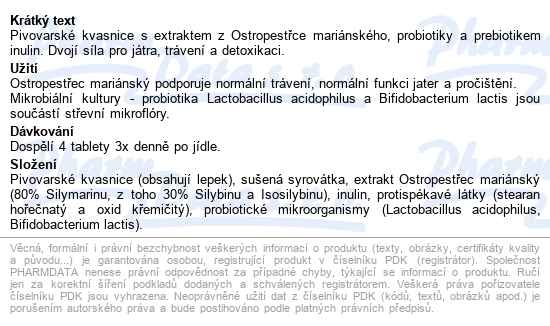 Pangamin Ostropestřec Tbl.200 - popis