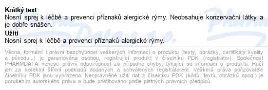 Vividrin Ectoin Nosní Sprej 20ml - popis