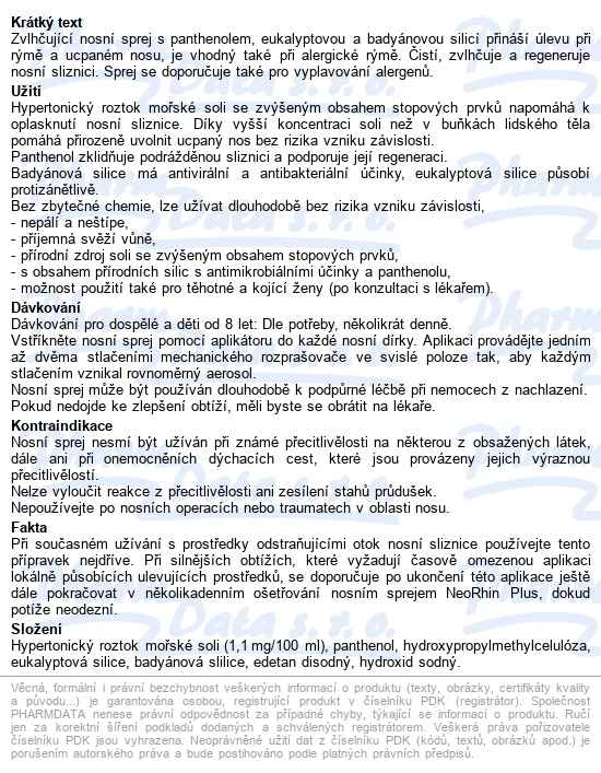 Neorhin Plus Nosní Sprej 30ml - popis