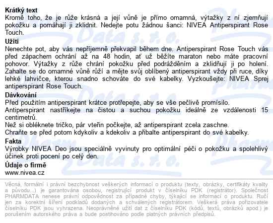 Nivea Fresh Rose Ap Sprej 150ml 83488 - popis