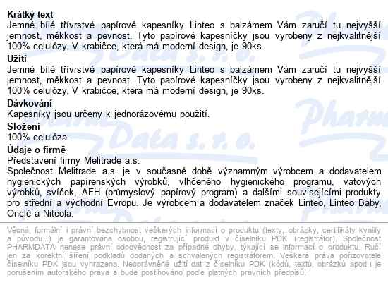 Papírové Kapes.linteo S Balzámem Box 3-vrtsvé 90ks - popis