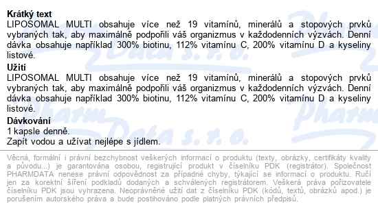 Liposomal Multivitamin Cps.30 Nupreme - popis