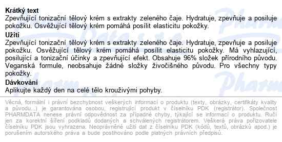 Nuxe Reve De Thé Body Zpev.krém Zelený čaj 200ml - popis