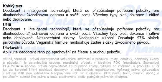 Nuxe Reve De Thé Body Svěží Deodorant 24h 50ml - popis