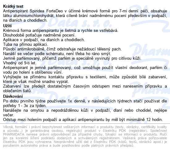 Spiridea Fortedeo 50ml - popis