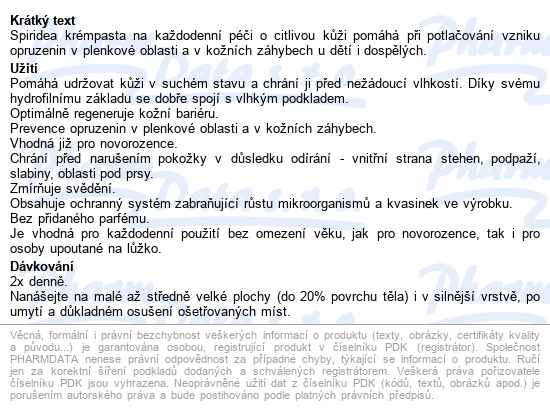 Spiridea Krémpasta 30g - popis