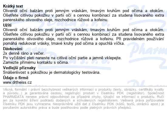 Olivenöl Oční Balzám 15ml - popis