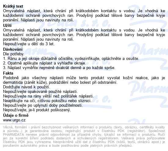 Urgo Aqua Protect Omyvatelná Náplast 19x72mm 300ks - popis