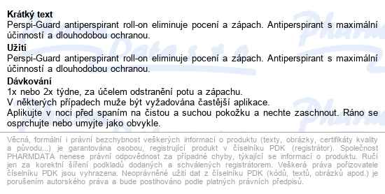 Perspi-guard Antiperspirant Roll-on 30ml - popis
