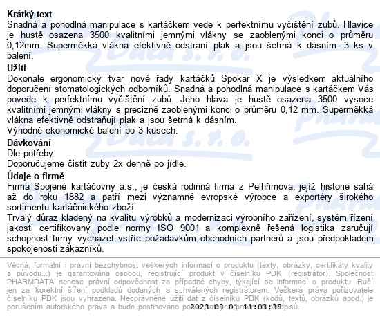 Spokar X Supersoft zubní kartáček 3 ks - popis