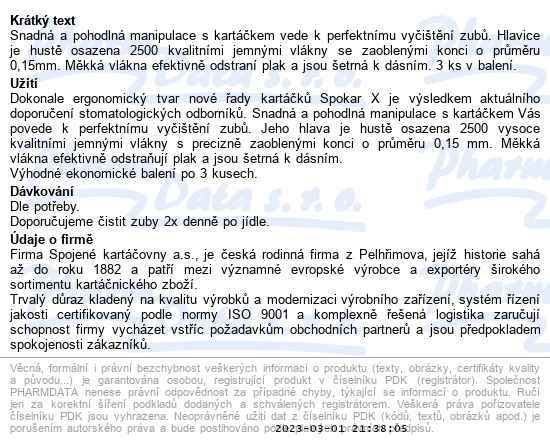 Spokar X Soft zubní kartáček 3 ks - popis