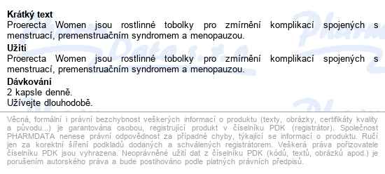 Proerecta Woman Cps.60 - popis