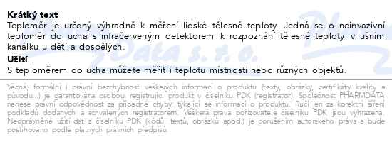 Beurer FT 58 teploměr digitální do ucha - popis