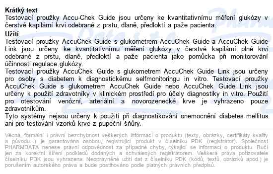 Proužky Diagnostické Accu-chek Guide 50 50 ks - popis