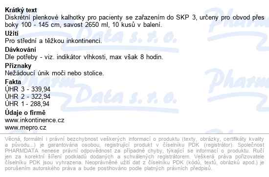 Kalhotky Absorpční Id Pants Large Maxi - Nové boky 100-145cm,2650ml,prodyšné,10ks - popis