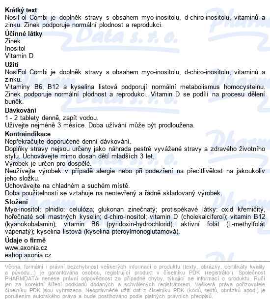 Nosifol Combi Tbl.60 - popis