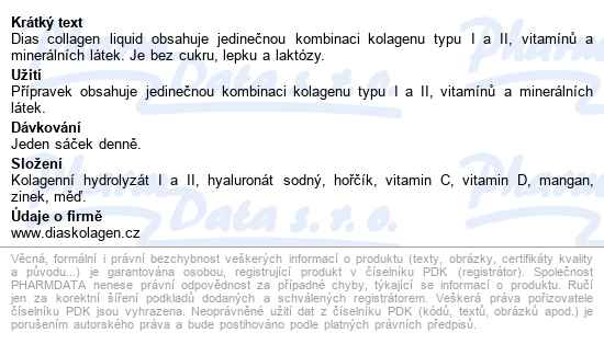 Dias Collagen Liquid 15mlx20 Sáčků Granát.jablko - popis