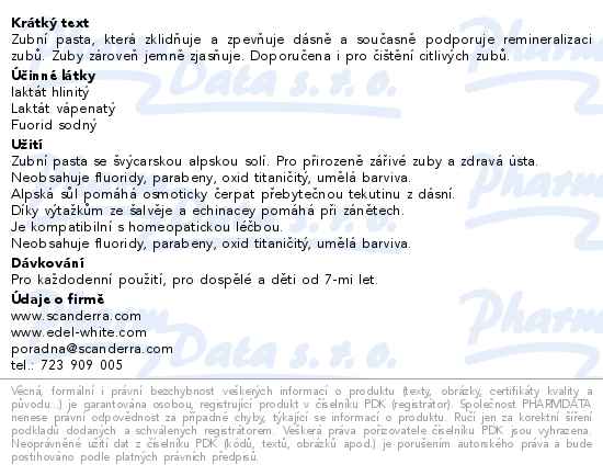 Edel+White zubní pasta Osmotonic 75 ml - popis