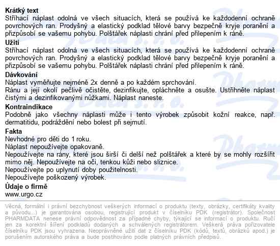 Urgo Resistant Odolná Náplast 1mx6cm Nová - popis