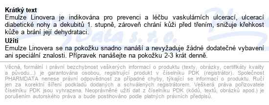 Linovera Emulsion nenasycené mastné kyseliny pro ošetření ran, emulz - popis