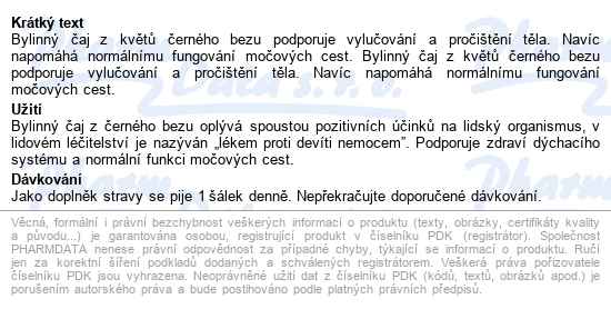 Leros černý Bez čaj 20x1g - popis