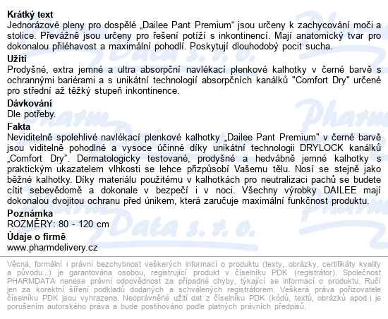 Dailee Pant Premium plus lady m, kalhotky absorpční natahovací, 15ks - popis