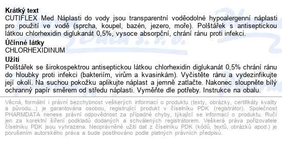 Cutiflex Med Náplasti Do Vody 20ks 4 Velikosti - popis