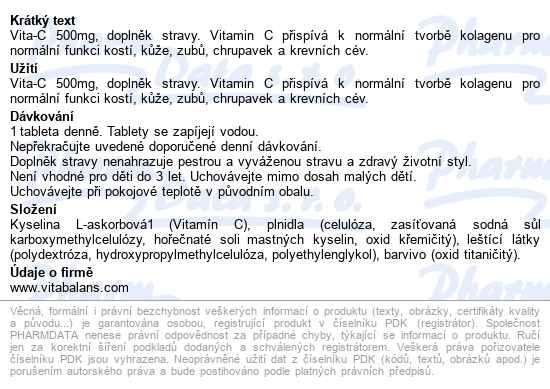 Vita-c 500mg Tbl.200 - popis