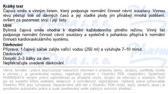 Leros čaj Na žíly 20x2g - popis