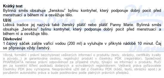 Leros Klidná Menstruace 20x1.5g - popis