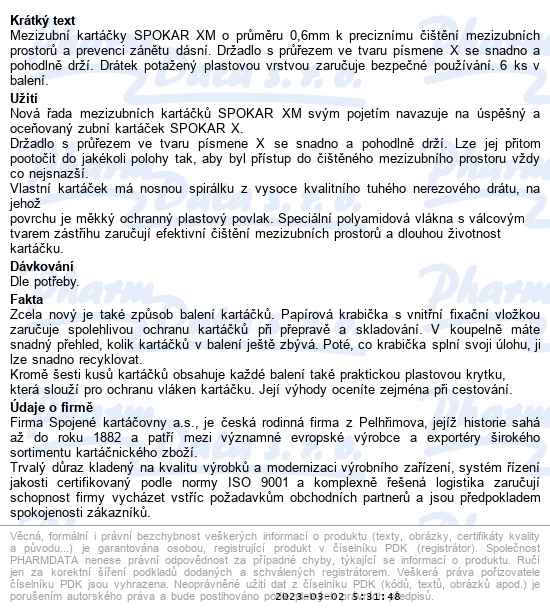 Spokar XM mezizubní kartáčky modré 0.6 mm 6 ks - popis