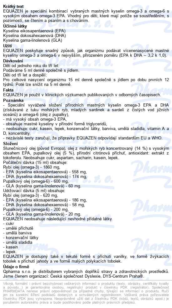 Equazen Tekutá Forma S Příchutí Citrónu 200ml - popis