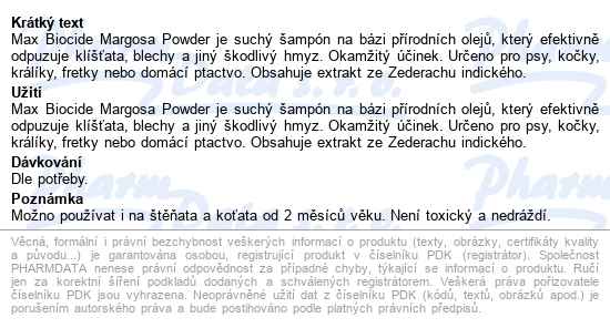 Max Biocide Margosa Powder 100g - popis