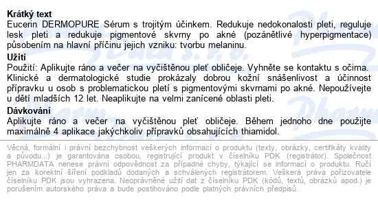 Eucerin Dermopure Sérum S Trojitým účinkem 40ml - popis