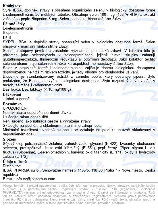 Ibsa Syrel Tobolek 30 - popis