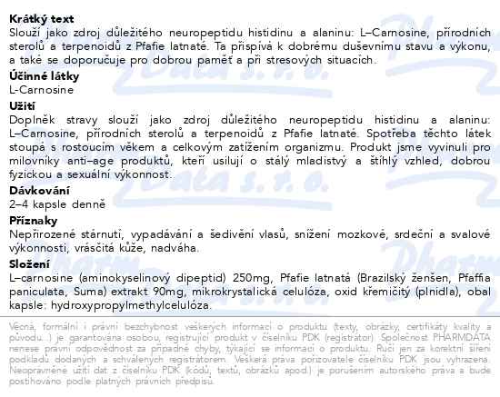 Purus Meda Carnosine extra pro muže 60 kapslí - popis