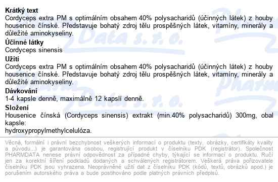 Cordyceps Extra Pm Cps.120 - popis