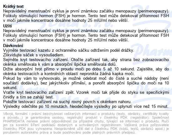 Vitamin Station Rychlotest Menopauza 2ks - popis