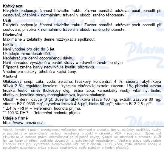 Zázvorky želatinky S Rakytníkem Zázvorem A Vit 40g - popis