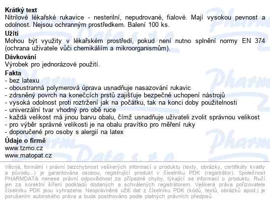 Ambulex Nitryl Rukavice Nepudrové Violet M 100ks - popis