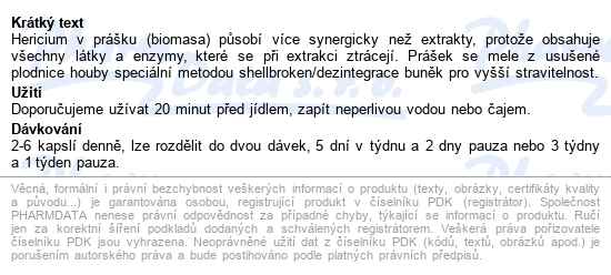 Hericium Biomasa Cps.100 Nupreme - popis