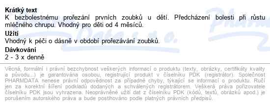 Viburgel Gel Na Prořezávání Zoubků 4m+ 10ml - popis