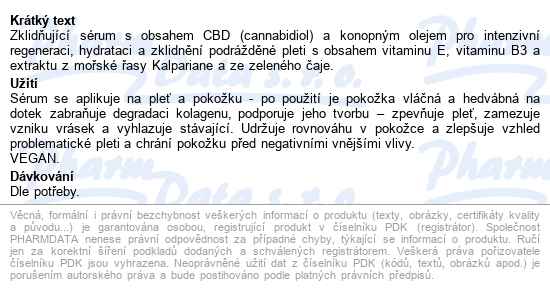 Dermacol Cannabis Cbd Sérum 12ml - popis