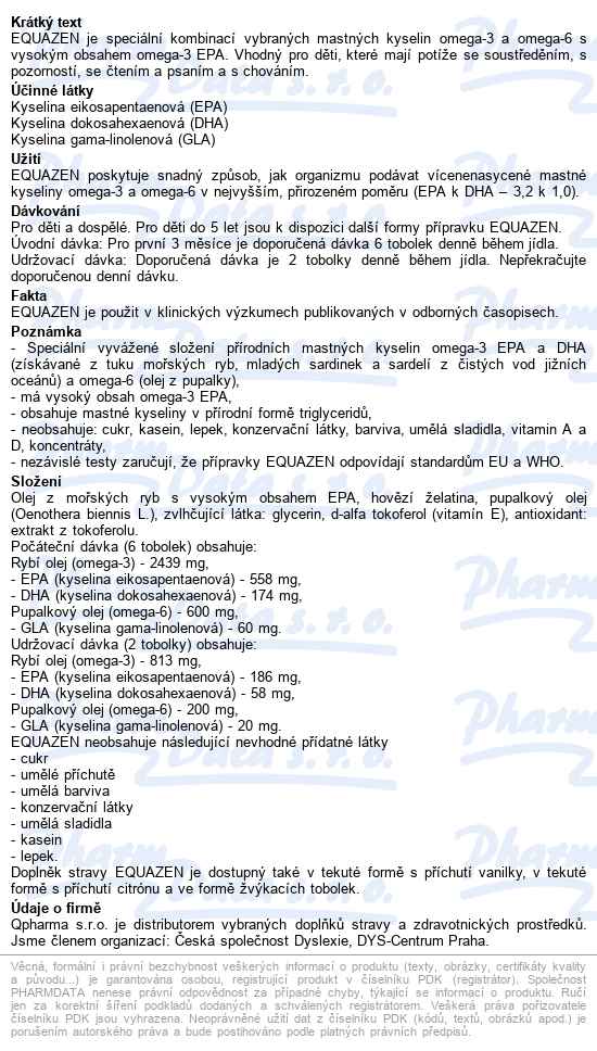 Equazen Tobolek 60 - popis
