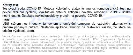Singclean Ivd Ag Rapid Test Kit Sars-cov-2 - popis