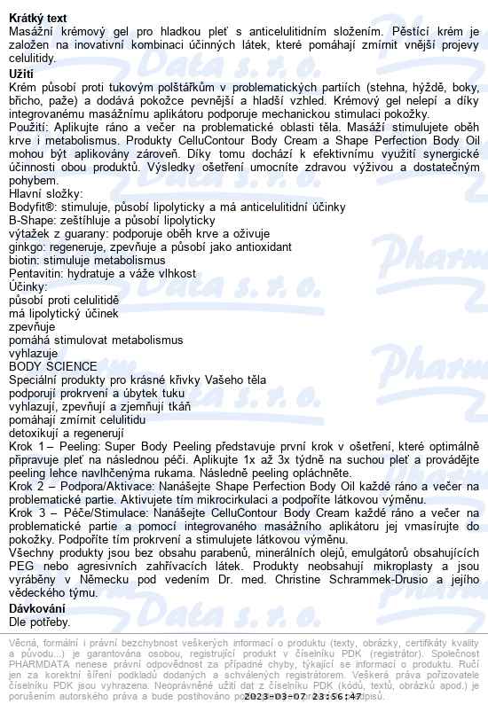 Dr. med. Christine Schrammek CelluContour body cream 200 ml - popis